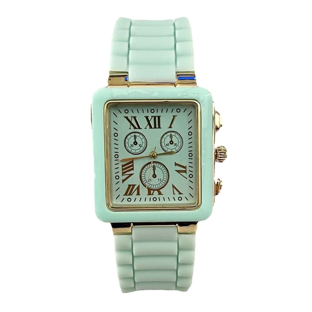 Women's SILICONE BAND WATCH Aqua Blue NEW BATTERY